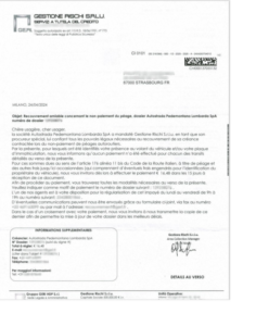 Un courrier de la société GERI